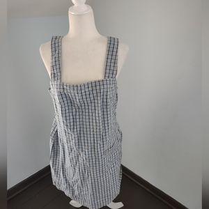 Vintage Gloria Vanderbilt blue plaid dress Size‎ Large Petite Preppy Casual Twee
